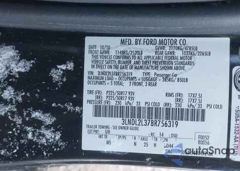 2011 Lincoln Mkz Hybrid z USA, uszkodzony, nr VIN 3LNDL2L37BR756319